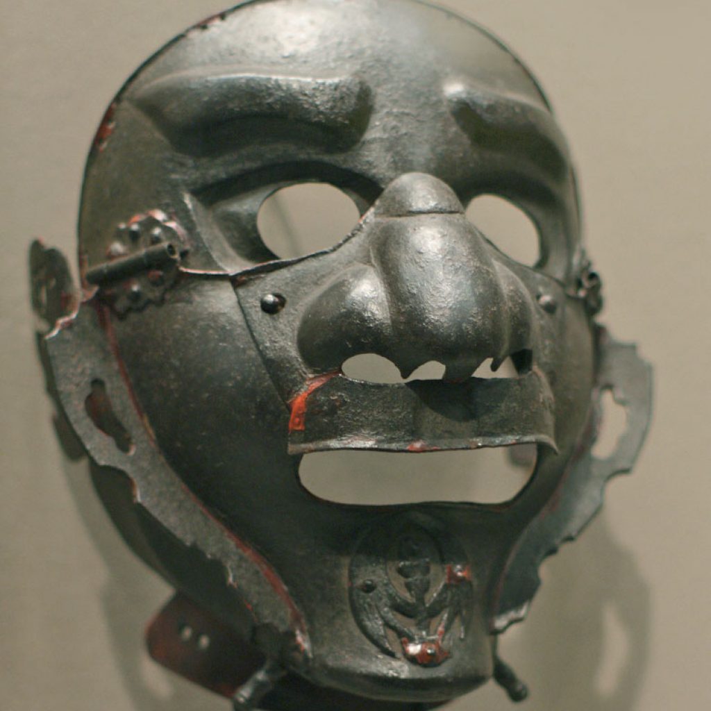 metal samurai mask