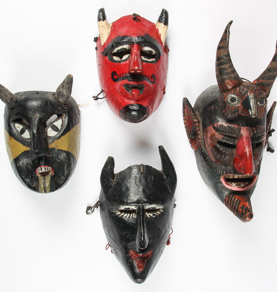 6 Mexican Devil masks Masks of the World